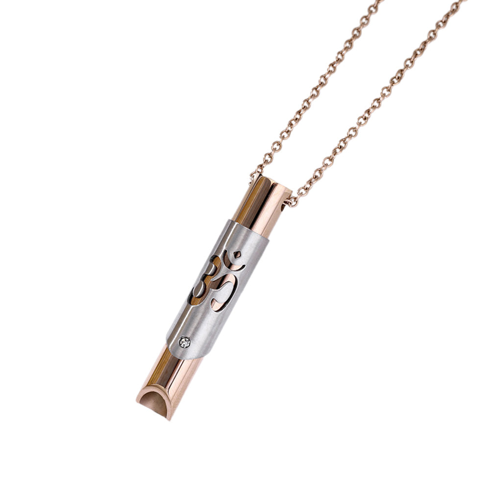 Yoga Symbol Mindful Breathing Necklace Calming Necklace Meditation Necklace Rose Gold