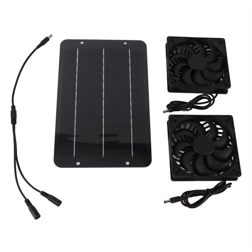 Portable Exhaust Fan Set Solar Panel Powered Ventilator Fan for Outdoor Pet House