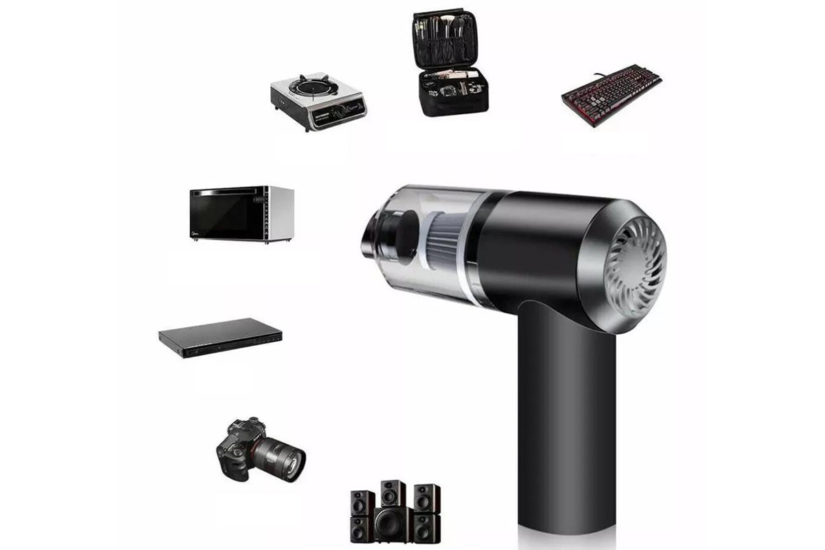 Handheld Car Vacuum Cleaner Rechargeable with Brushless Motor for Home Office Pet -Black + Silver