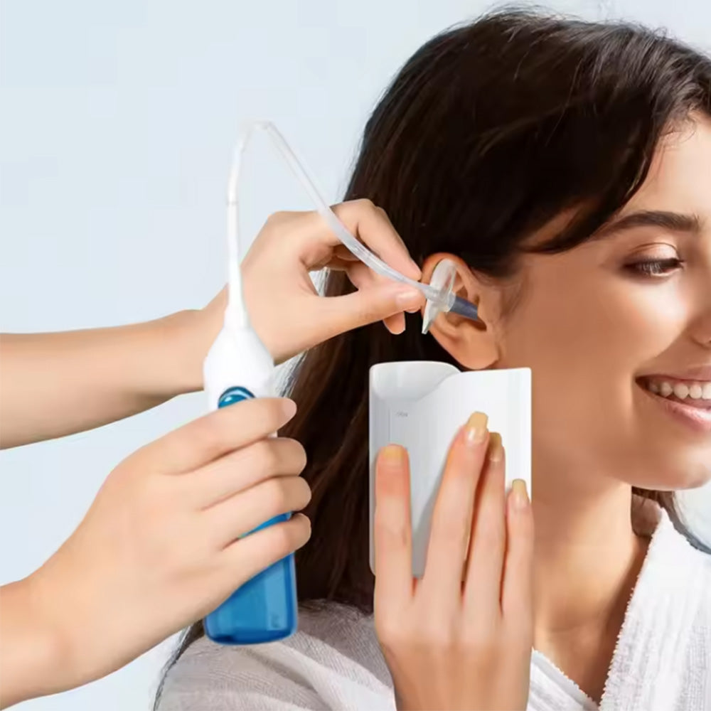 Manual Ear Irrigation Flushing Cleaner Kit Ear Wax Removal Tools Blue