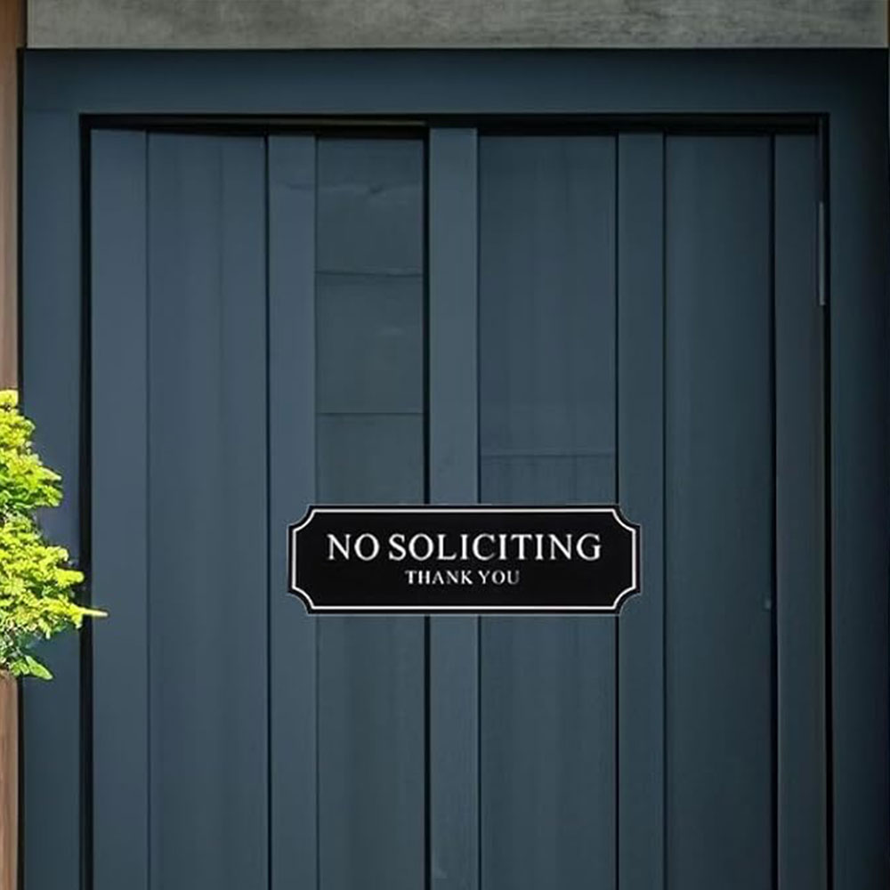2Pcs No Soliciting Sign for House, Home, and Office No Solicitation Sign White