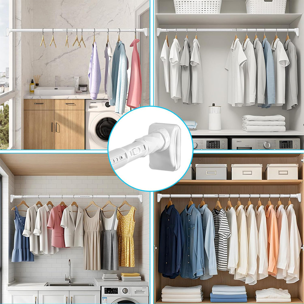 No Drilling Closet Rod 70-120cm Telescopic Clothes Rod for Closet Wardrobes