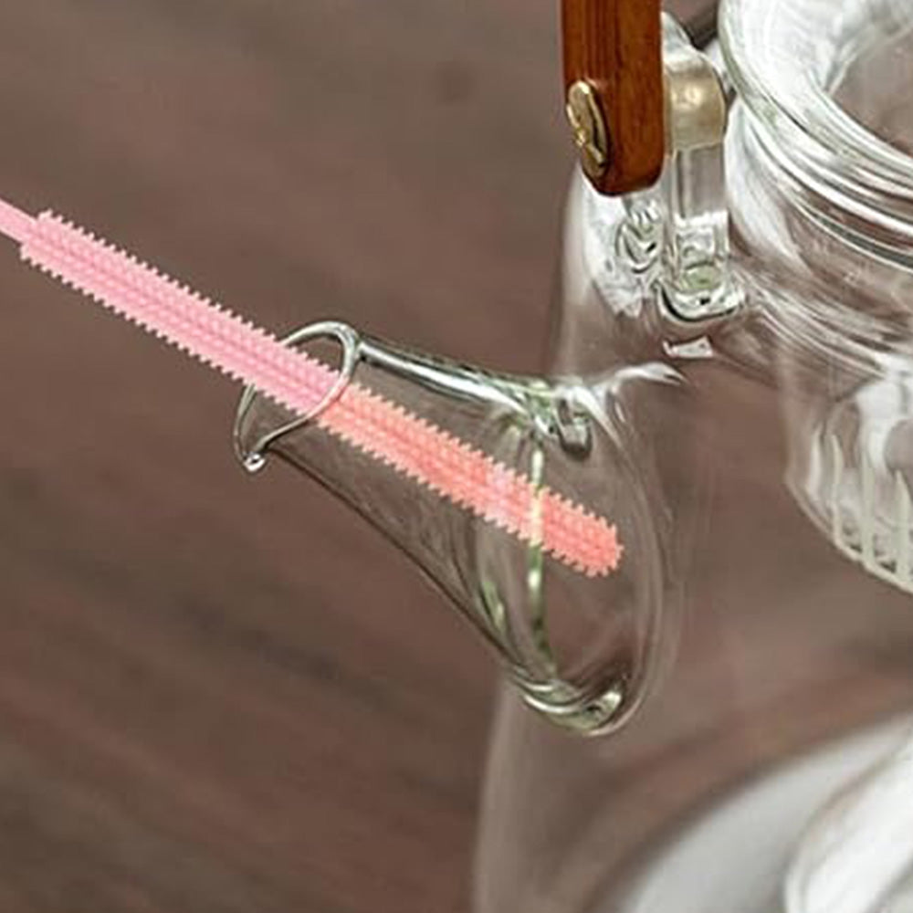 2Pcs Silicone Straw Cleaner Brushes Reusable Straw Cleaner with Bendable Steel Core