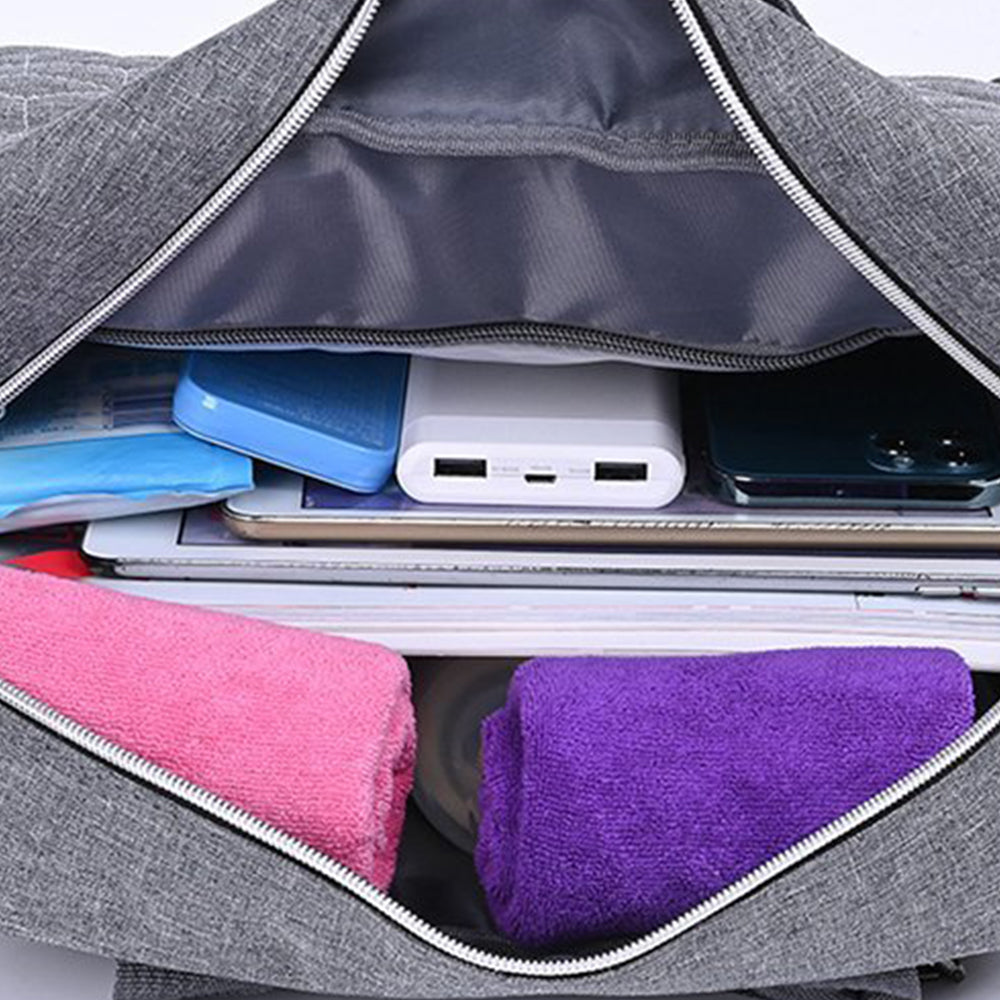 Large Mummy Bag Multi-Pocket Travel Nappy Tote Shoulder Bag Grey
