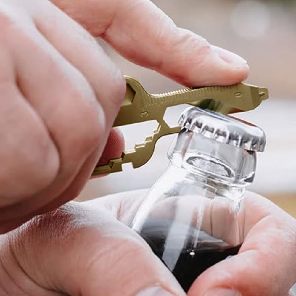 4-in-1 Multifunction Key Shaped Multitool  Pocket Multi-Tool Gold