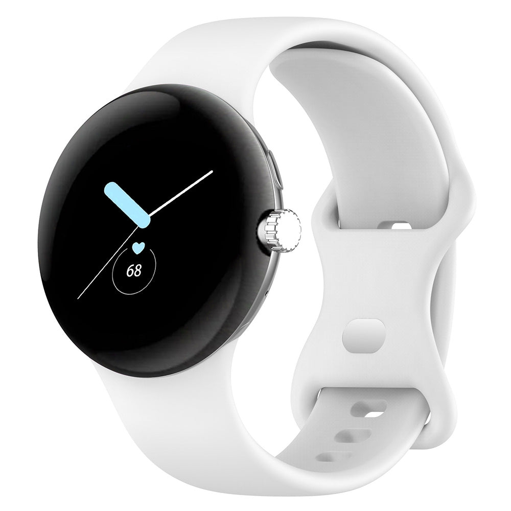 For Google Pixel Watch 1 / 2 Soft Replacement Strap Silicone Sport Watch Band White