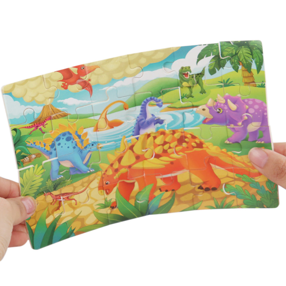 4 Packs 24Pcs Puzzles Wooden Jigsaw Puzzles Preschool Educational Puzzles Boards Toys Style 3