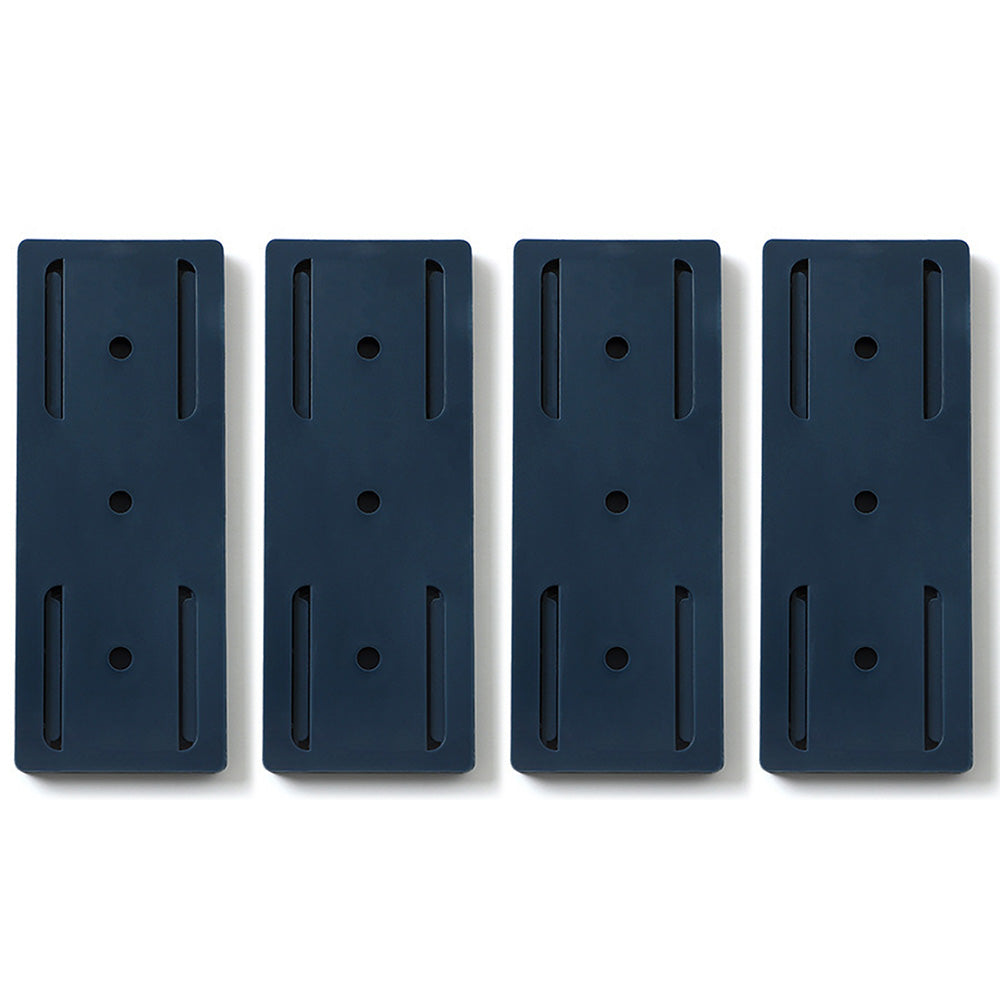 4Pcs Set Punch-Free Socket Organizer Wall Mount Plug Fixer Adhesive Power Strip Holders Dark Blue