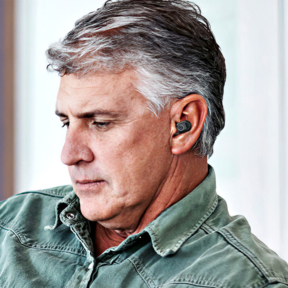 Pair of Invisible Digital Hearing Aids Rechargeable Mini Sound Enhancer Amplifier with Charging Case Style 1
