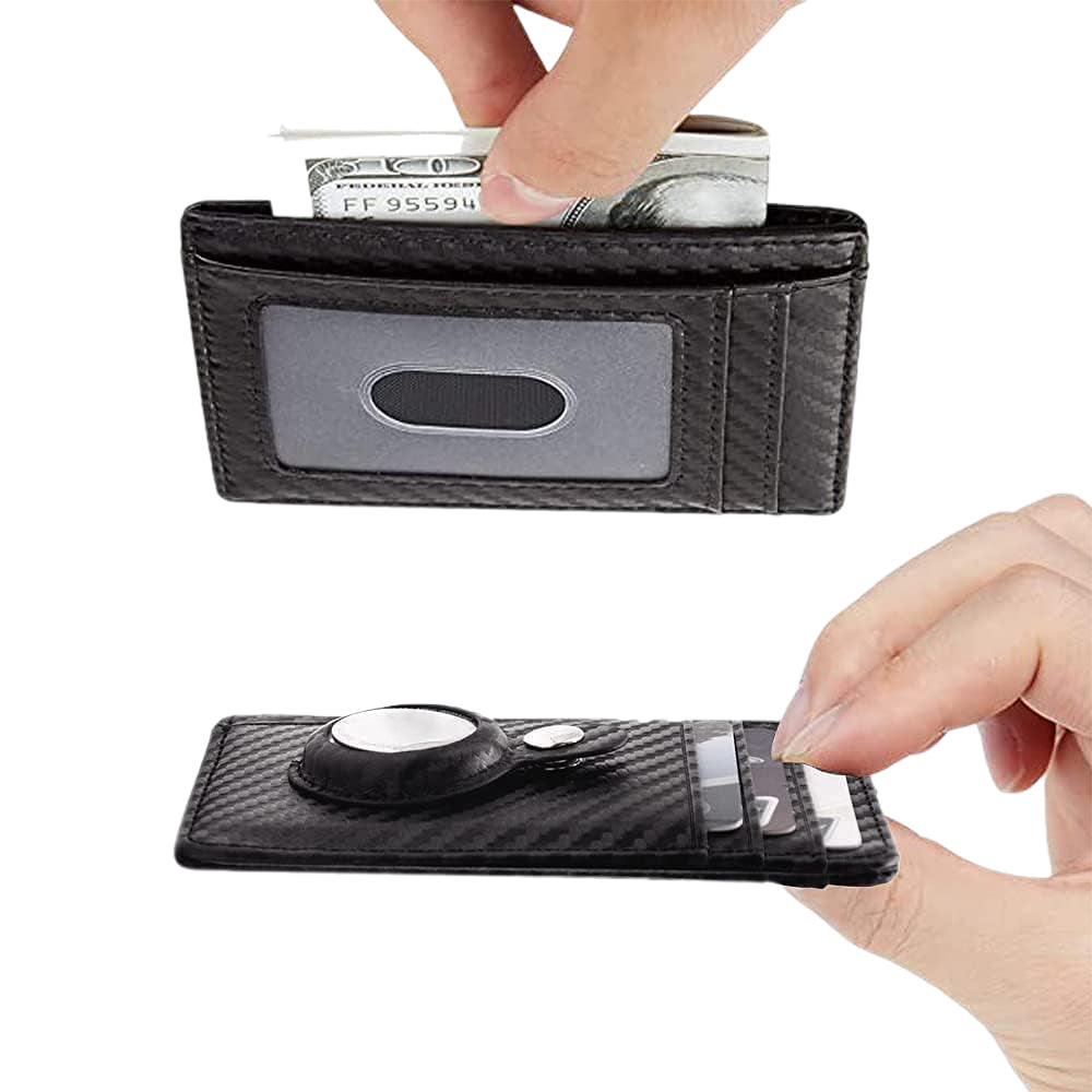 For Apple Airtag Wallet PU Leather Credit Card RFID Blocking Money Holder Cover Case