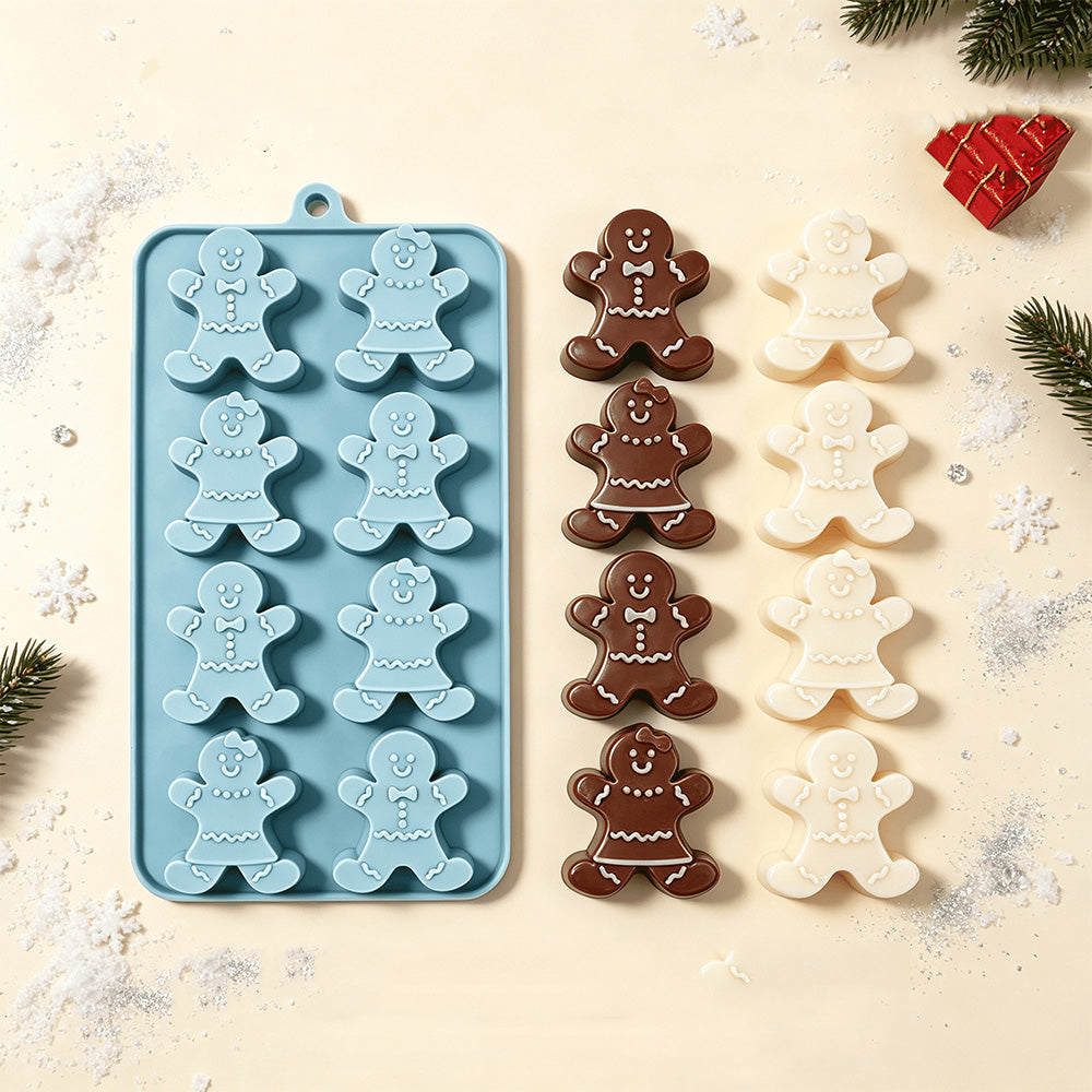 3 Pcs Christmas Silicone Mold Set Tree Gingerbread Man Snowman