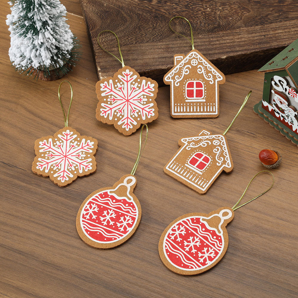 6Pcs Set Christmas Tree Hanging Pendant Xmas Decor Ornaments Style 2