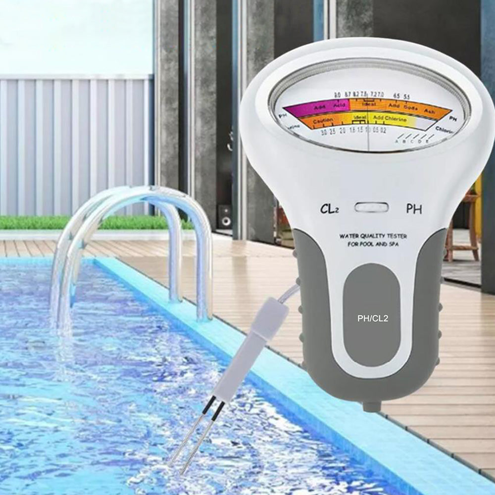 2-in-1 Swimming Pool Water Tester Handheld Chlorine and PH Meter
