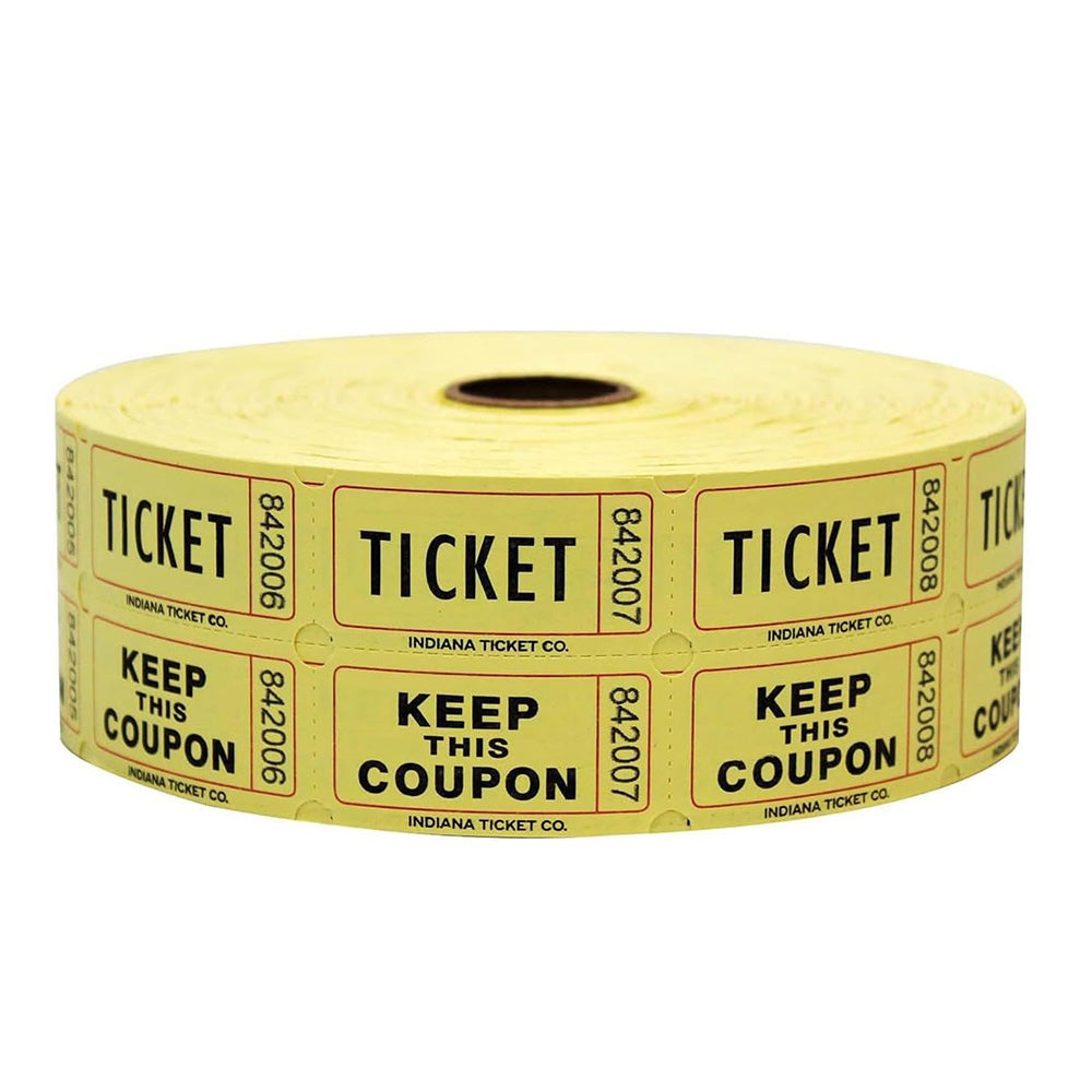 1000Pcs Tacticai Raffle Tickets for Carnivals Events Entry Reward Fundraiser Prizes Yellow