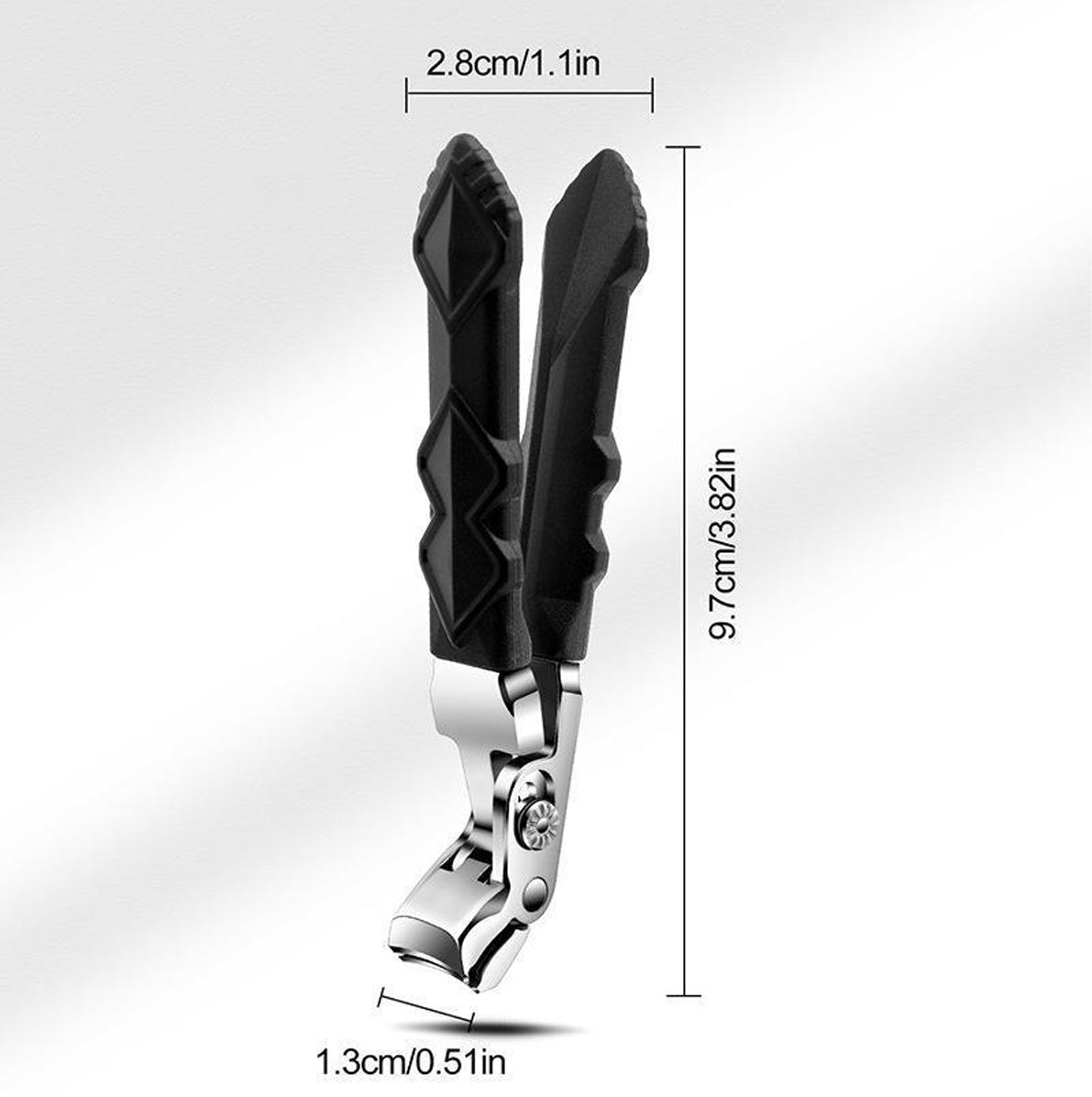 Angled Toenail Clipper Stainless Steel Long Handle Wide Jaw