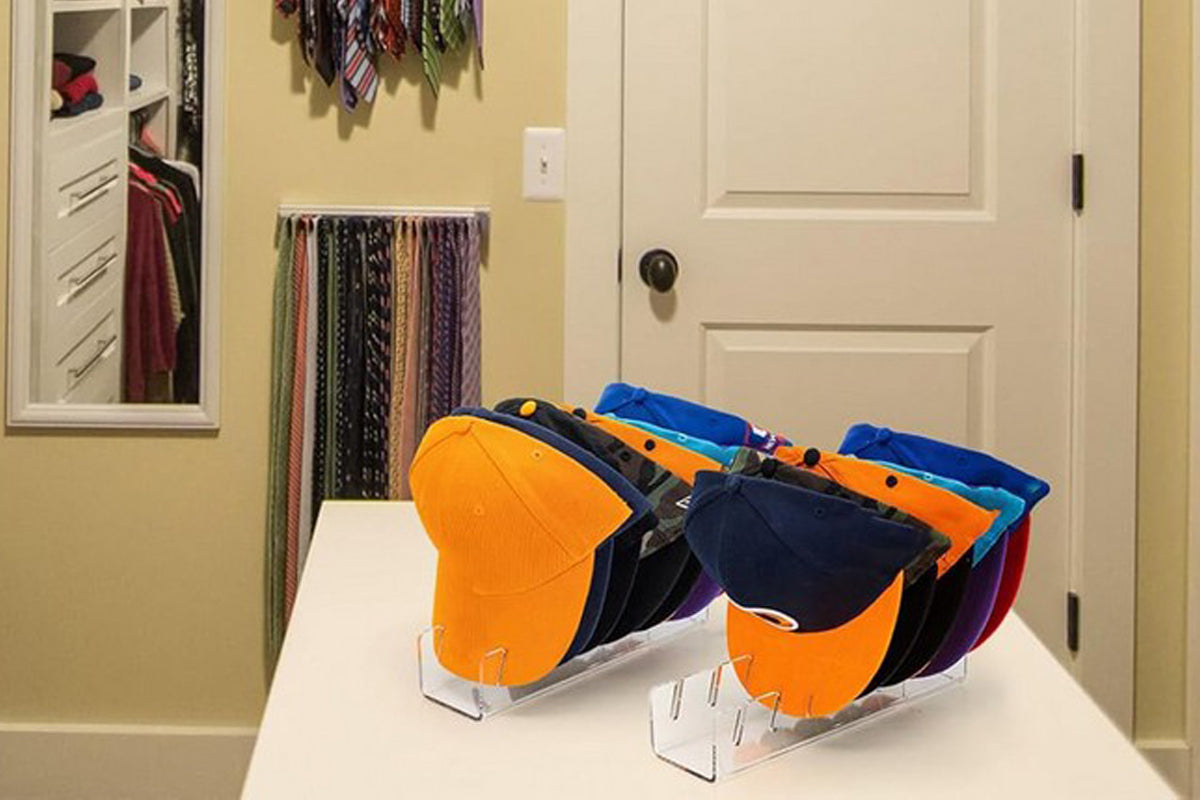2Pcs Hat Stand Acrylic Hat Organizer for 14 Baseball Caps Storage Organizer