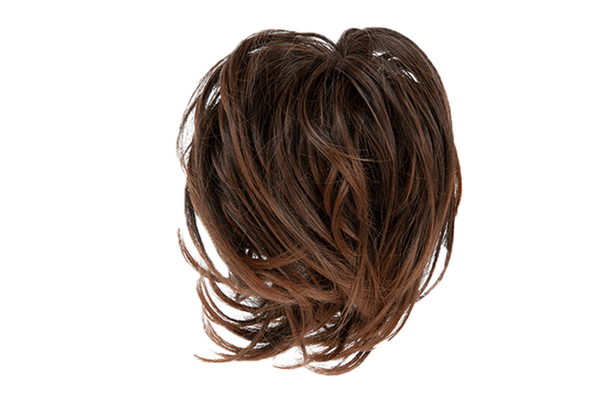 20CM High-Temperature Fiber Natural Messy Bun Scrunchy Thick Messy Bun Hair Piece-Black To light Auburn