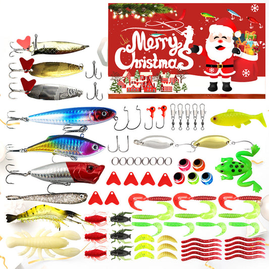 78 Pcs Set Fishing Lures Christmas Fish Tackle Set Xmas Surprise Fishing Bait
