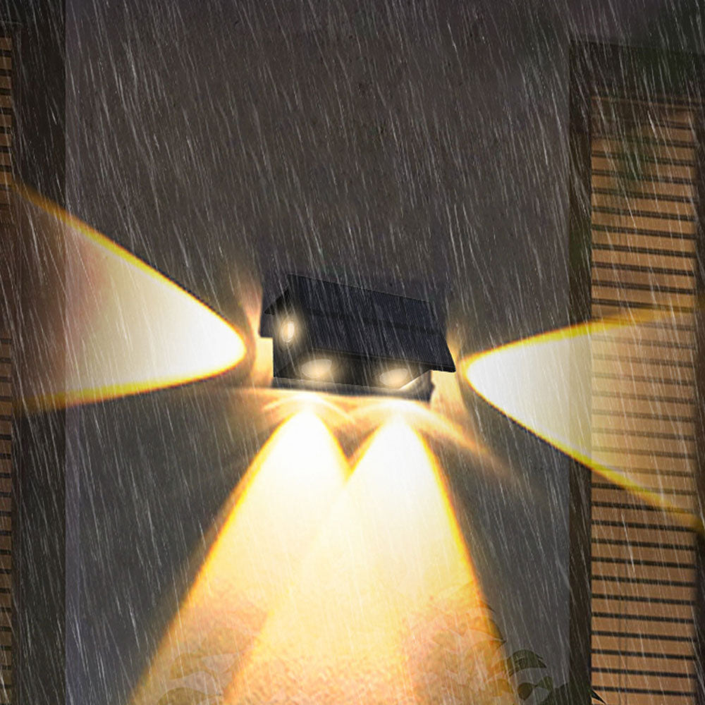 4Pcs Solar Colorful Fence Lights Outdoor Gardeb Deck Lights Step Wall Lights for Garden