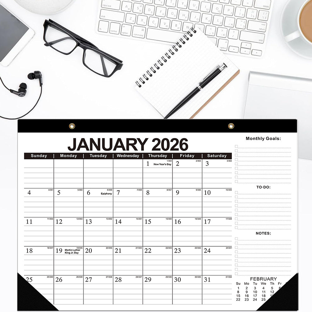 18-Month Desk Calendar (Jan 2026 ¨C June 2027) with Corner Protectors for Office Style 2