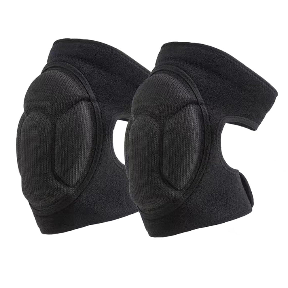 Pair of Knee Pads Anti-Slip Knee Protector Braces for Work Sports Black
