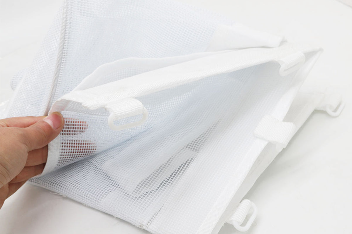 2Pcs 3 Compartment Horizontal Large Openings Bath Toy Organizer Hanging Mesh Shower Organizer