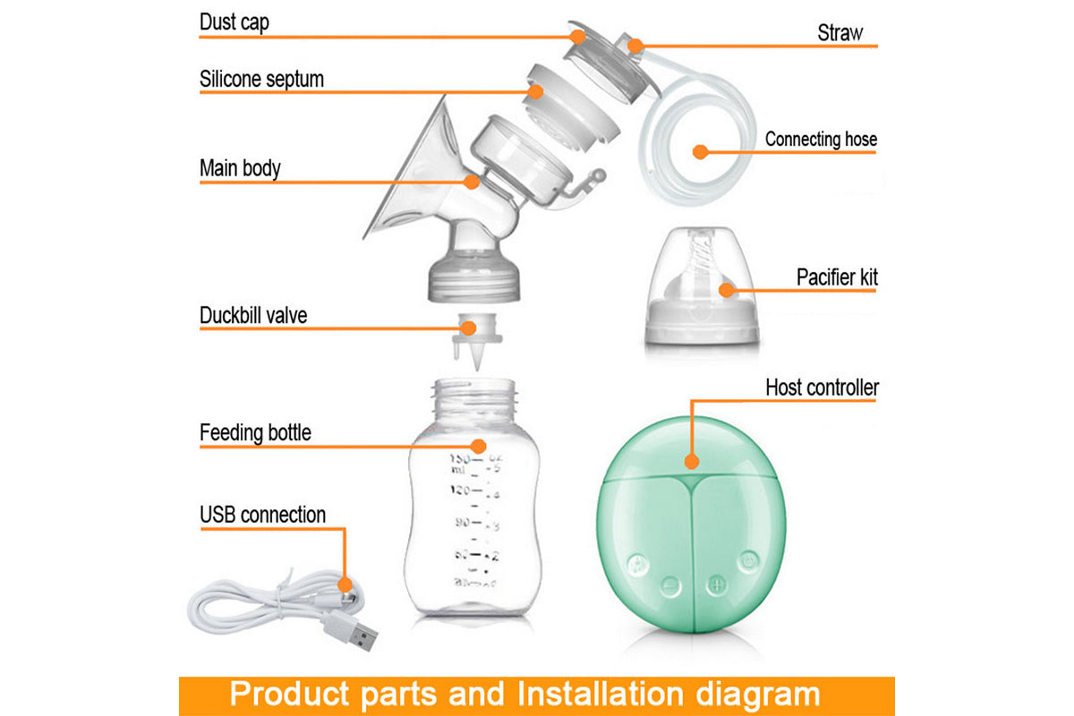 Double Electric Breast Pump Portable And Rechargeable Extractor For Breastfeeding Moms-White