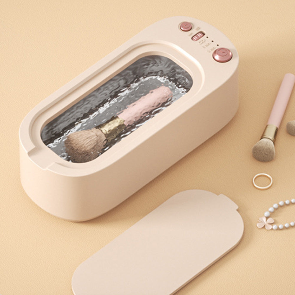 45KHz Ultrasonic Jewelry Cleaning Machine for Jewelry Eyeglasses Rings Pink