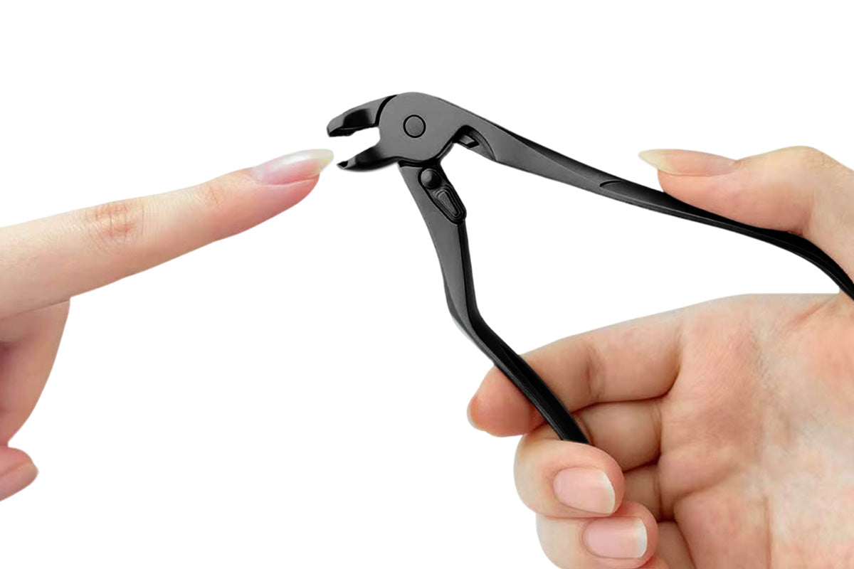 2 Piece Long Handled Curved Head Toe Nail Clipper - Silver