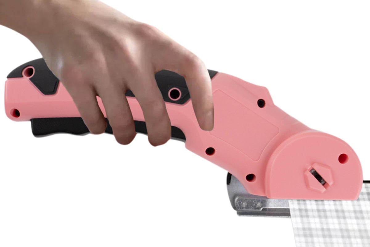 USB Cordless Electric Scissors Rechargeable Fabric and Cardboard Cutter-Pink