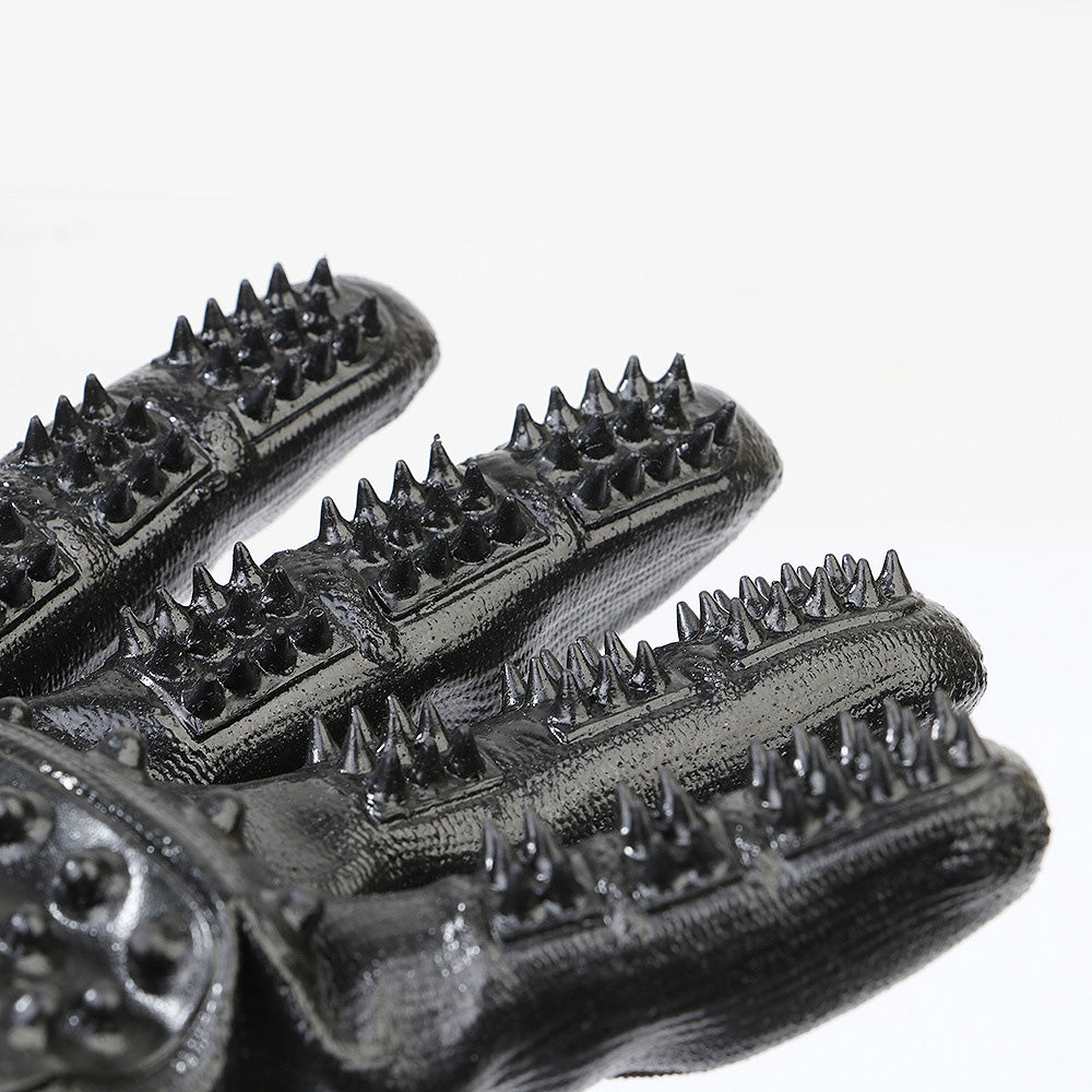 Pair of Pet Grooming Gloves Hair Remover Massaging Cleaner Gloves
