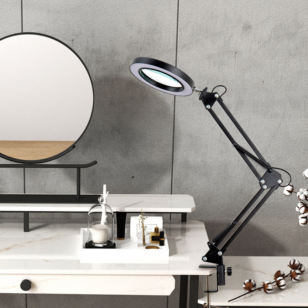 5X Magnifying Lamp 3-Color Adjustable Reading Light for Close Work Repair Black