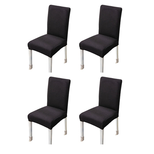 4Pcs Stretch Chair Slipcover Chair Covers Furniture Protector -Black