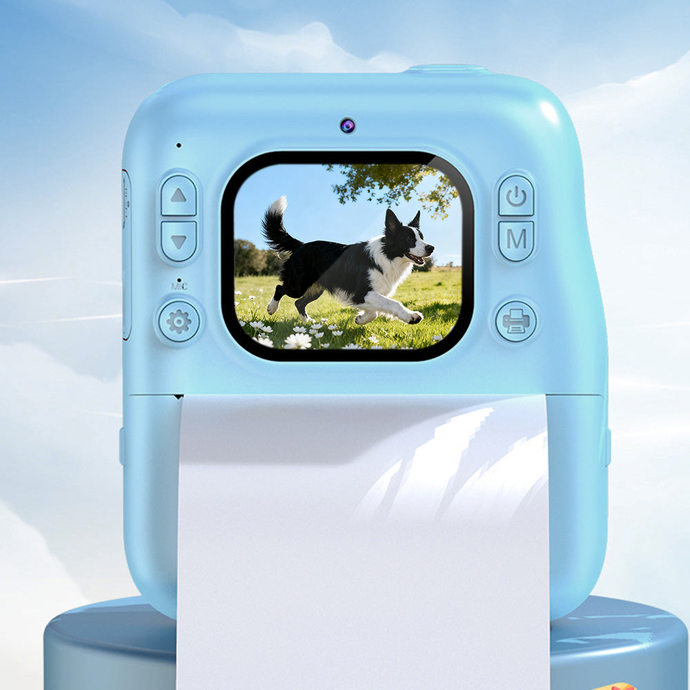 Kids Camera With Instant Print Portable Thermal Printing Digital Camera Toy-Blue