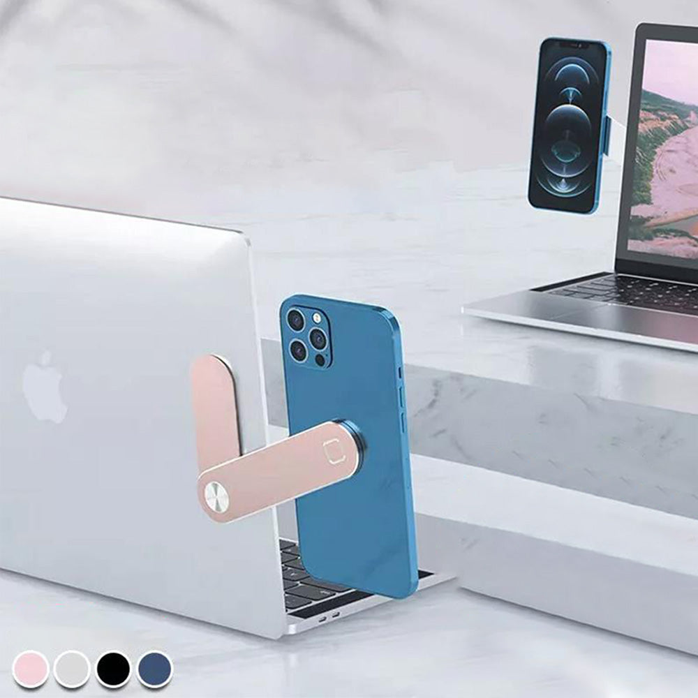 Portable PC Laptop Phone Holder Foldable Screens Expansion Mobile Side Mount Rose Pink