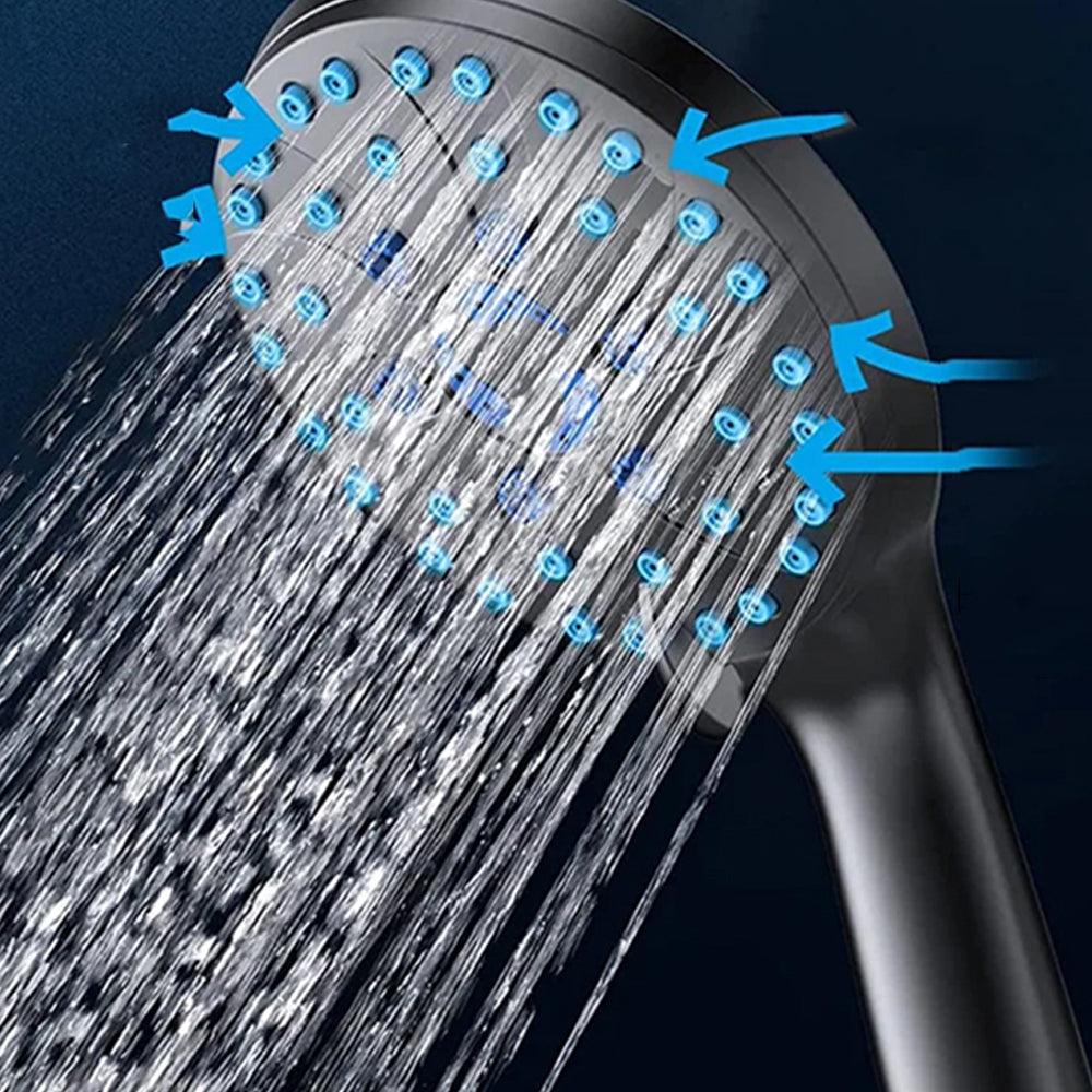 High Pressure 5-mode Handheld Shower Head Bathroom Accessory Black