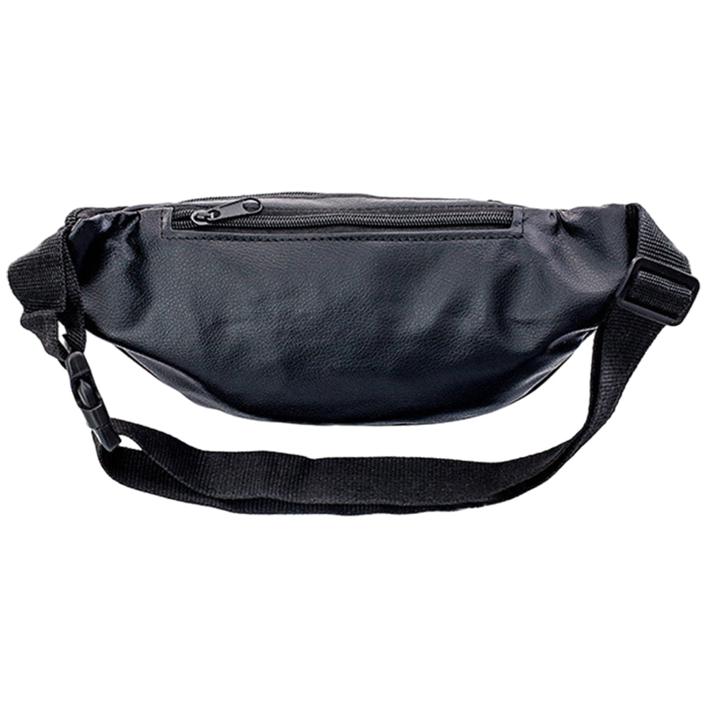 Multi-pocket Fanny Pack Leather Waist Bag Bum Bag Black