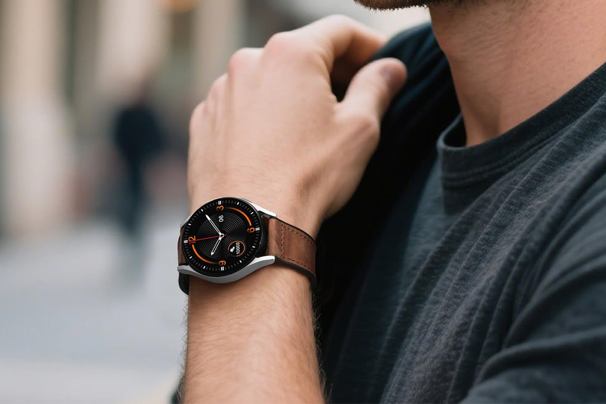 Attractive Leather Watch Band Genuine Leather Strap For Samsung Huawe-Dark Brown