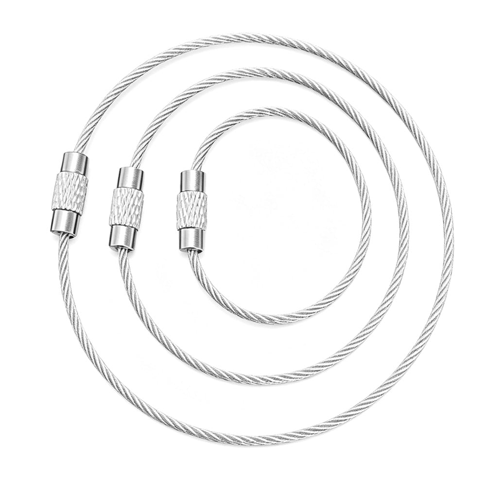 30 PCS Durable Stainless Steel Wire Rope Keychain