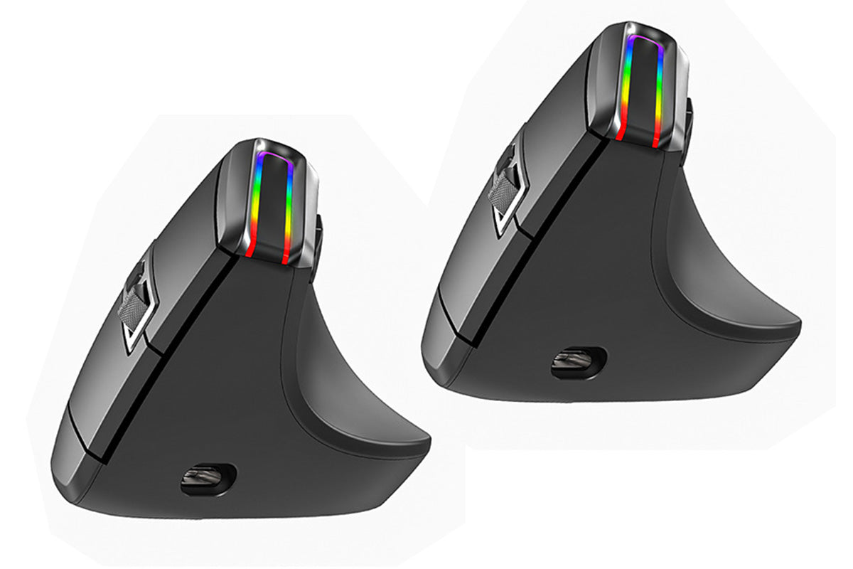 2Pcs Ergonomic Vertical Mouse 2.4G RGB Wireless Optical Mouse for Computer PC