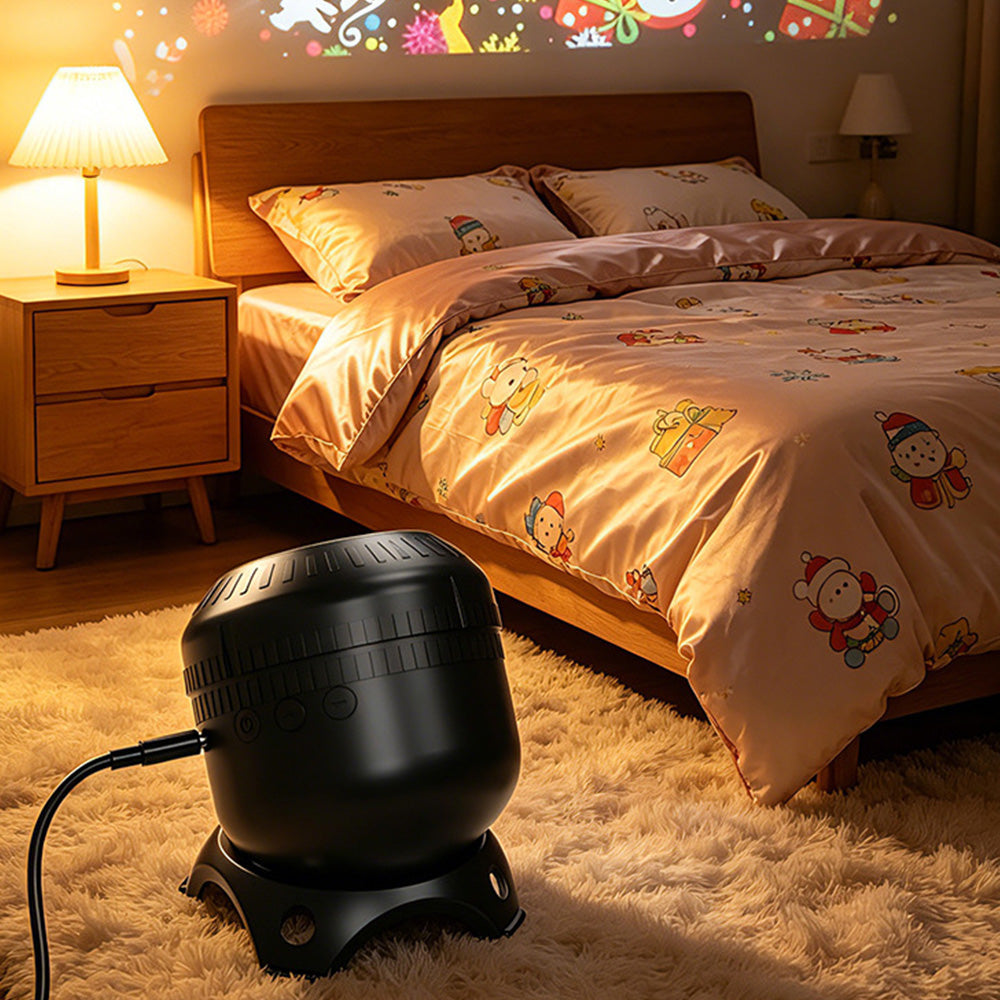 Christmas Projector Lights with 8 Pattern Festival Decoration Projector for Bedroom Living Room Car - Black