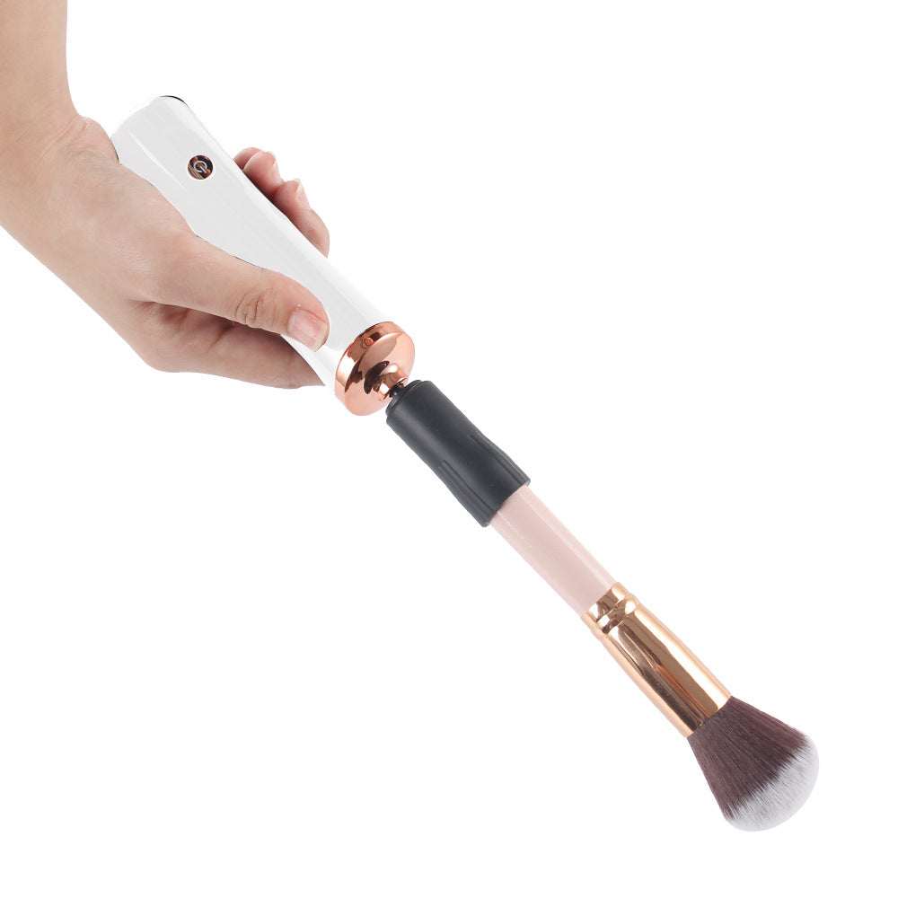 Electric Makeup Brush Cleaner and Dryer Machine Cosmetic Brush Spinner Cleaner for Most Size Brushes White
