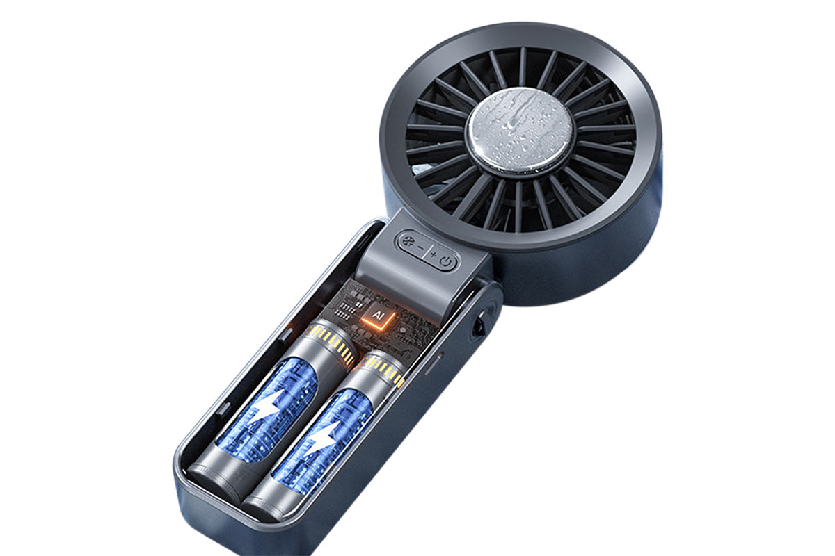 Handheld Foldable High Speed Fan for Travel Outdoor Home Office-Dark Grey