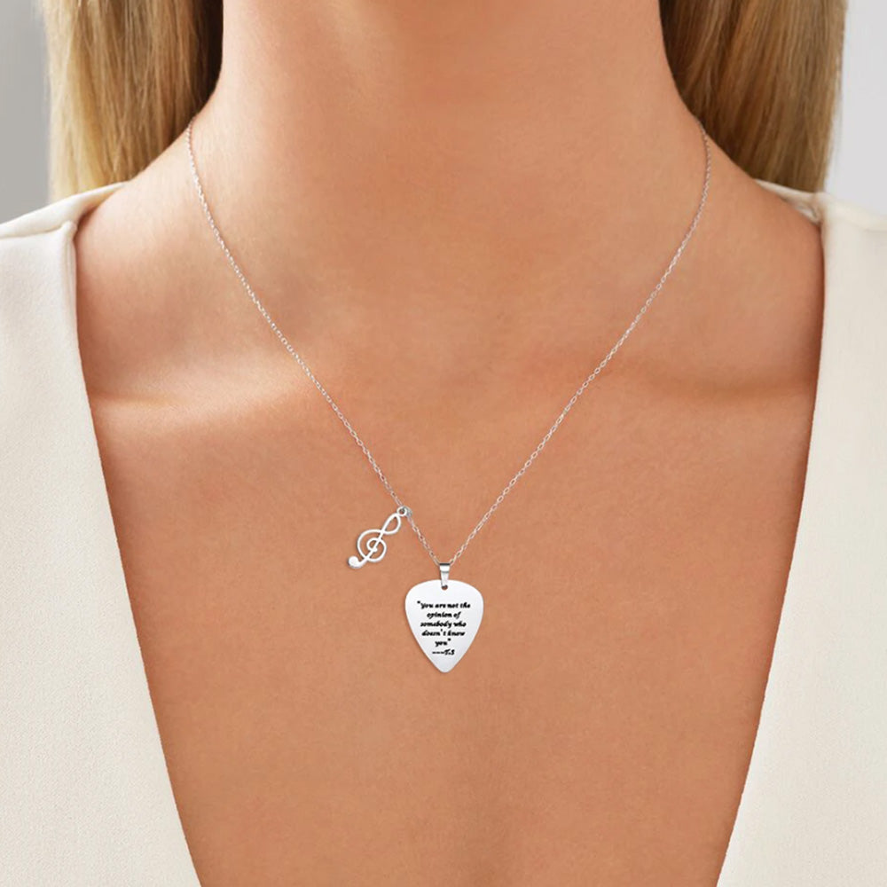 Guitar Pick Necklace Stainless Steel Taylor Inspired Jewelry Accessories Style 1