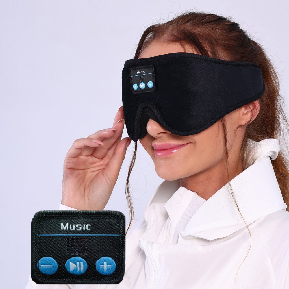 Bluetooth Sleep Mask Wireless Headphone Blackout Music Eye Mask Black
