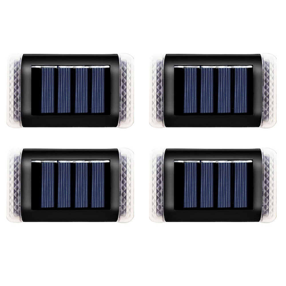 4Pcs Solar Powered Wall Lights Water-Resistant Garden Door Fence Decorative Lights - White