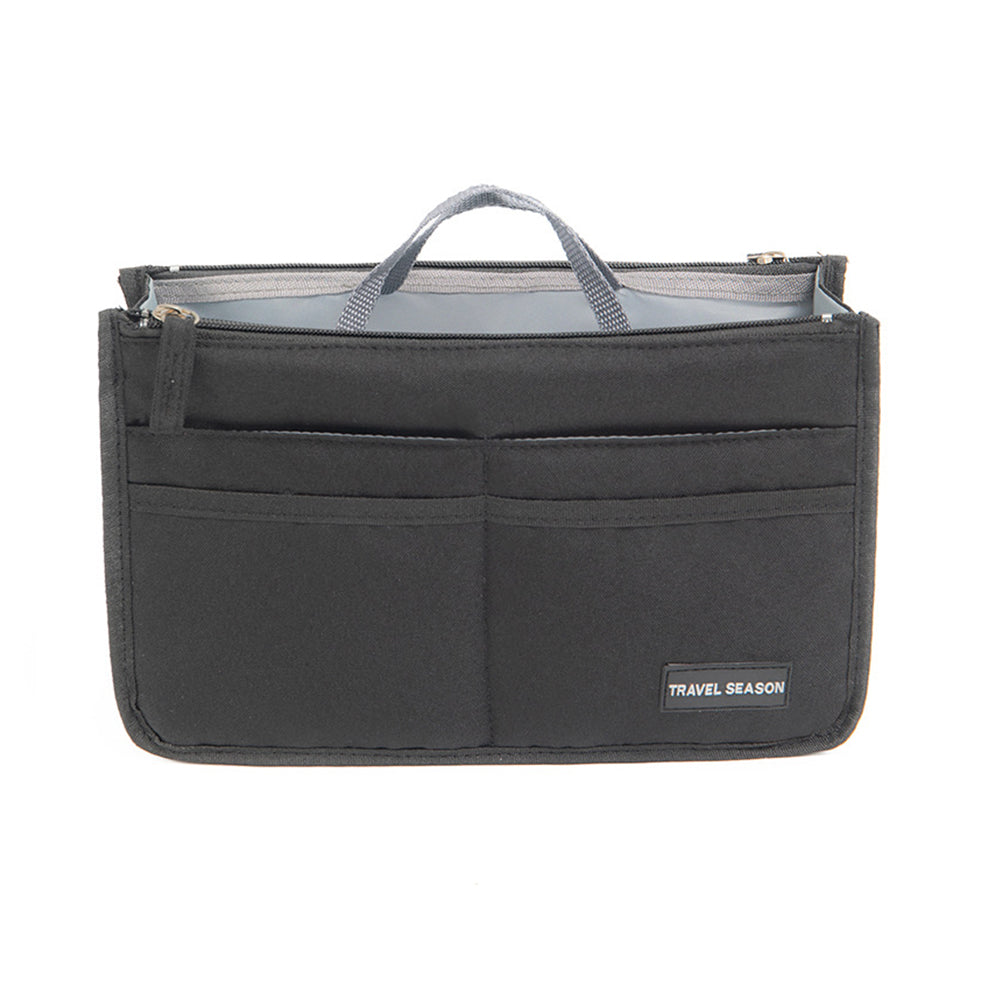 Multi-Pocket Handbag Insert Liner Tote Travel Makeup Purse Pouch Organiser Black