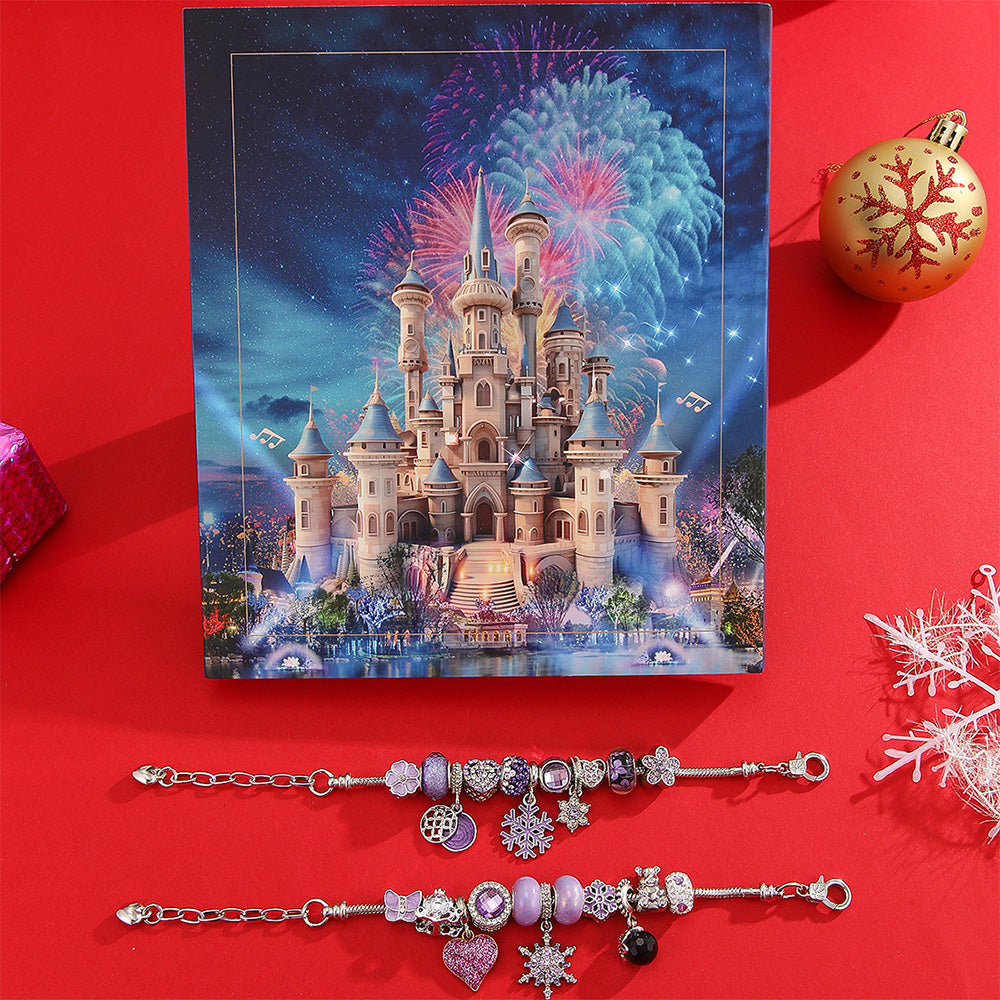 Advent Calendar Charm Bracelets for Girls ¨C 24-Day Xmas Countdown Calendar Purple
