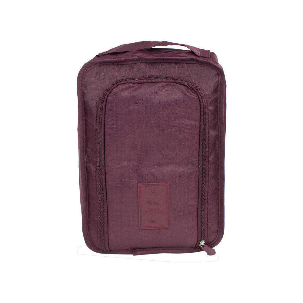 2Pcs Travel Shoe Bag Water-Resistant Shoe Pouch Portable Clothing Storage Bag Wine Red