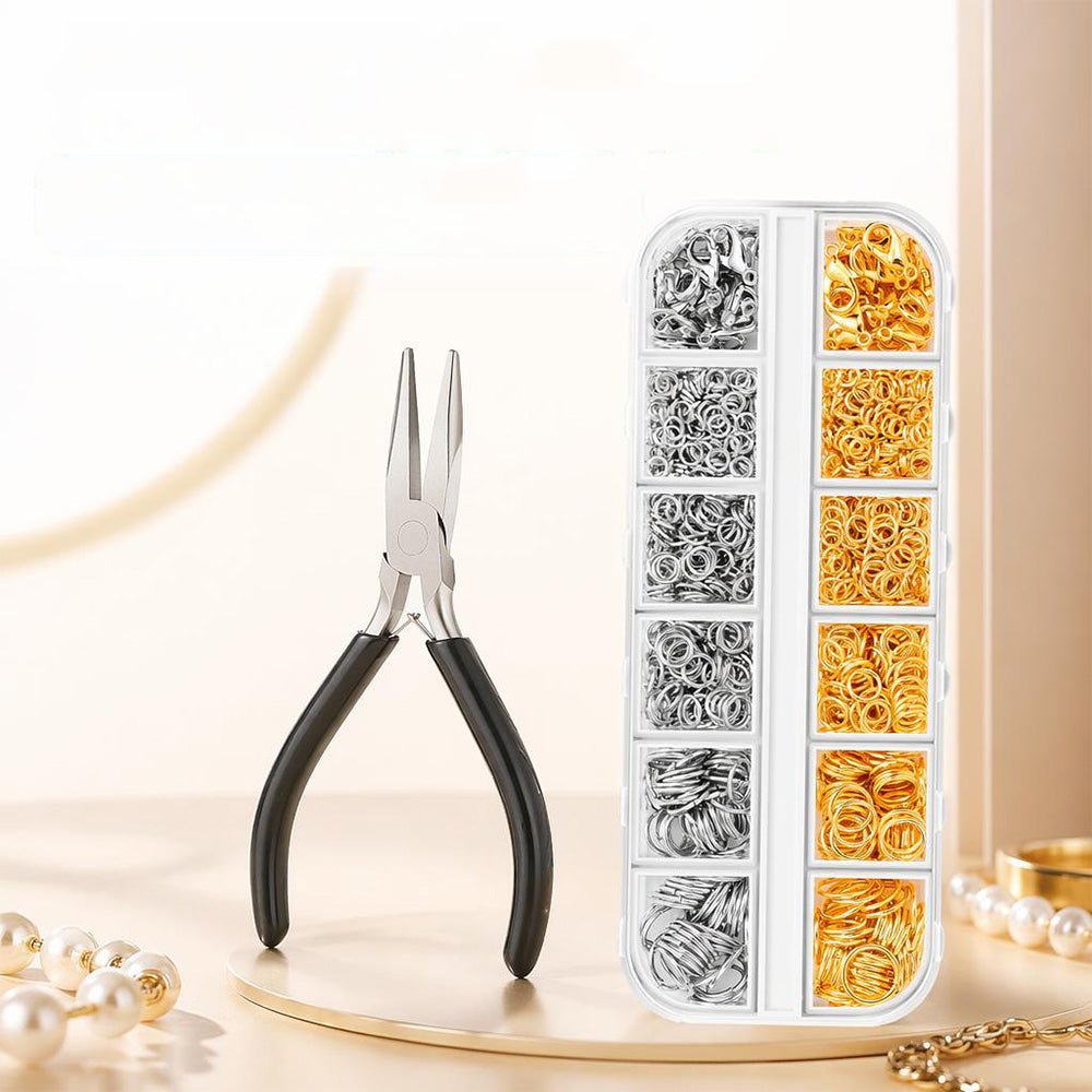Jewelry Making Repair Kit 1160pcs Open Jump Rings 40pcs Lobster Clasps Pliers Set